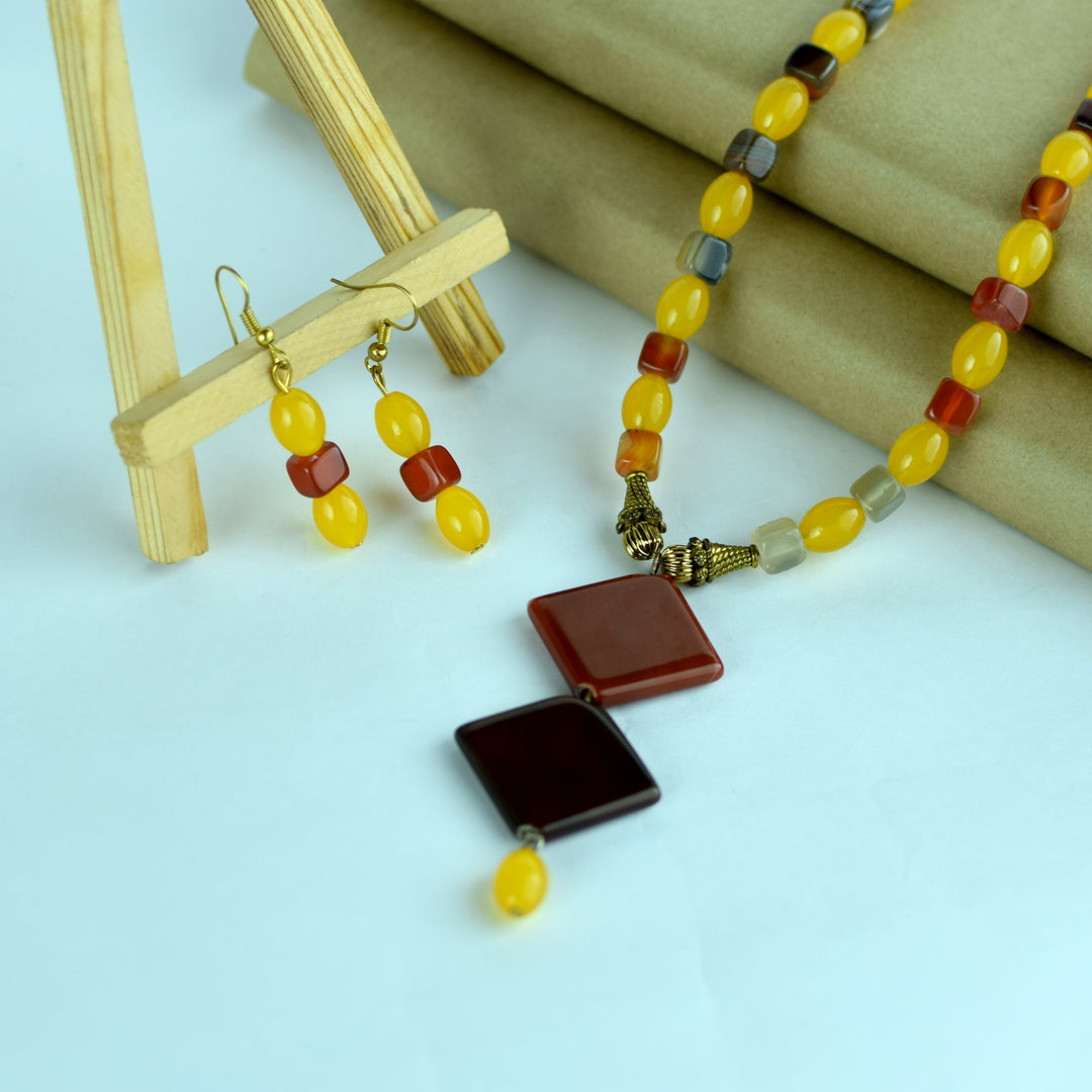 Multicolor Onyx Beaded Necklace Set