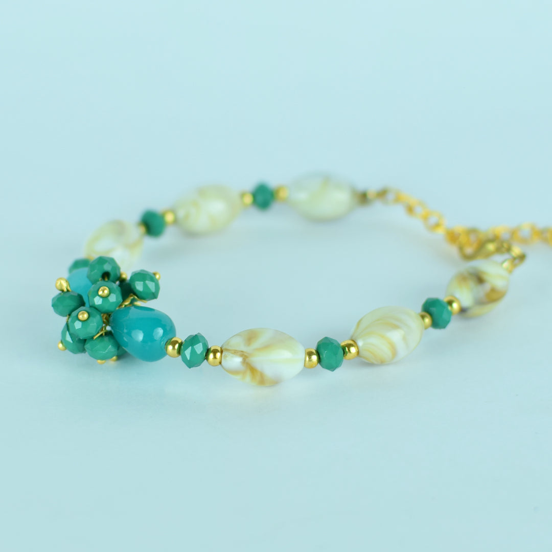 Sky Blue Crystal Necklace Earrings Bracelet Set