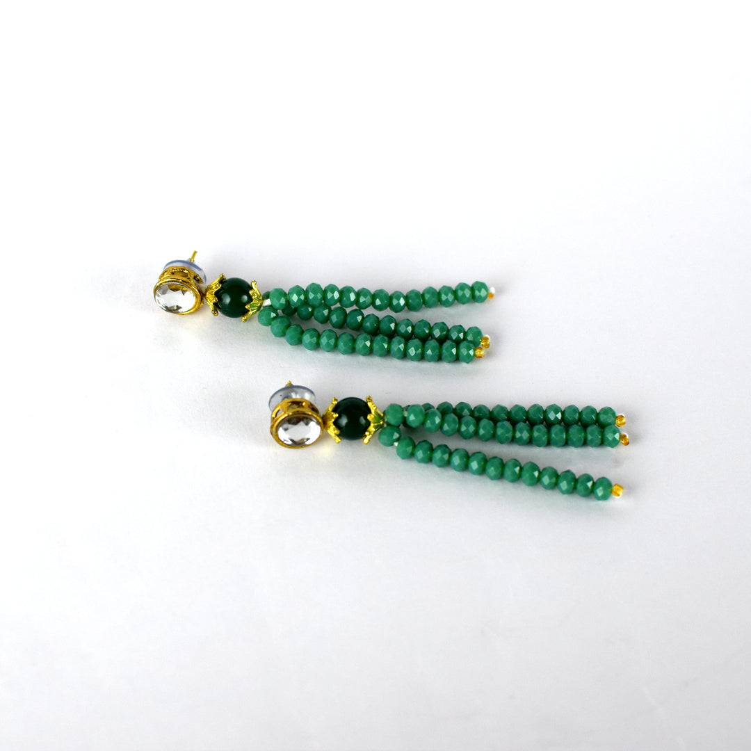 Green Moonga Jaipuri Necklace Set