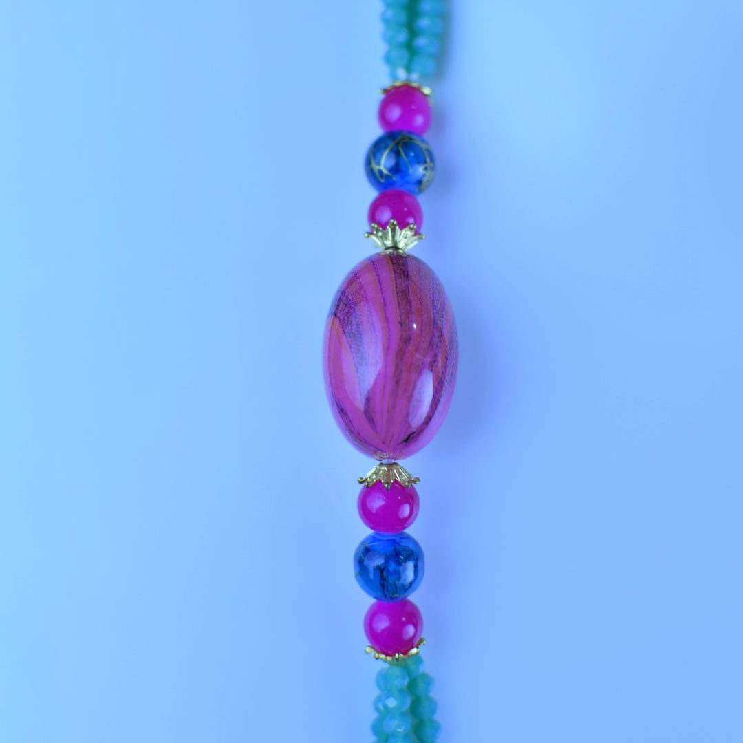 Handcrafted Multicolor Beaded Necklace & Earrings Set