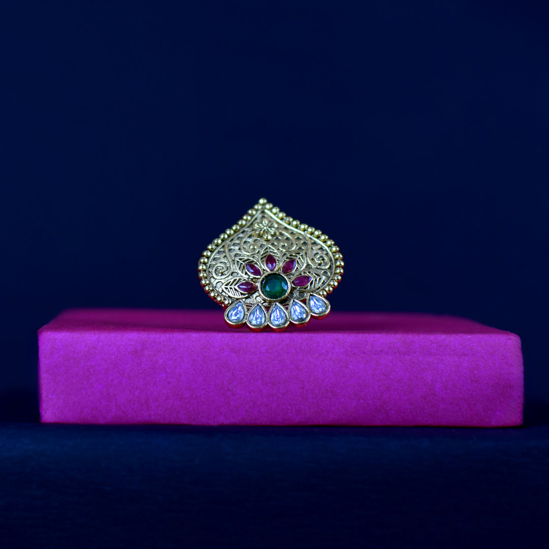 Antique Gold-Plated Statement Ring