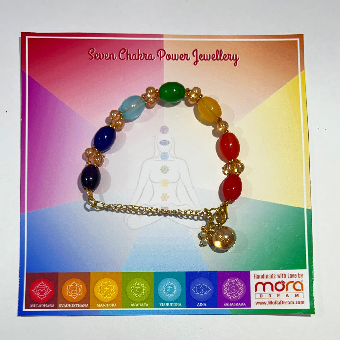 7 Chakra Colour Therapy Hanging Crystal Bracelet