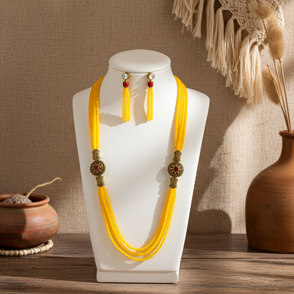 Antique Crystal Necklace Earring Set