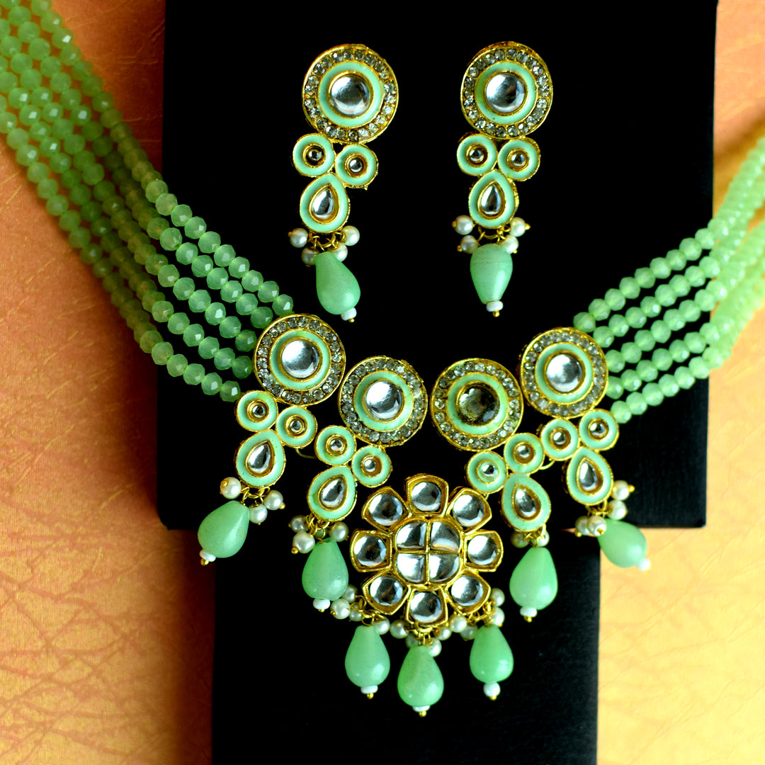 Pista Crystal Necklace Earring Set