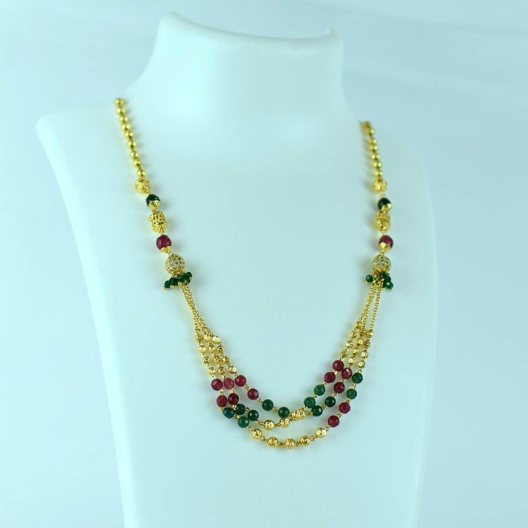 Elegant Triple-Layered Gold Necklace