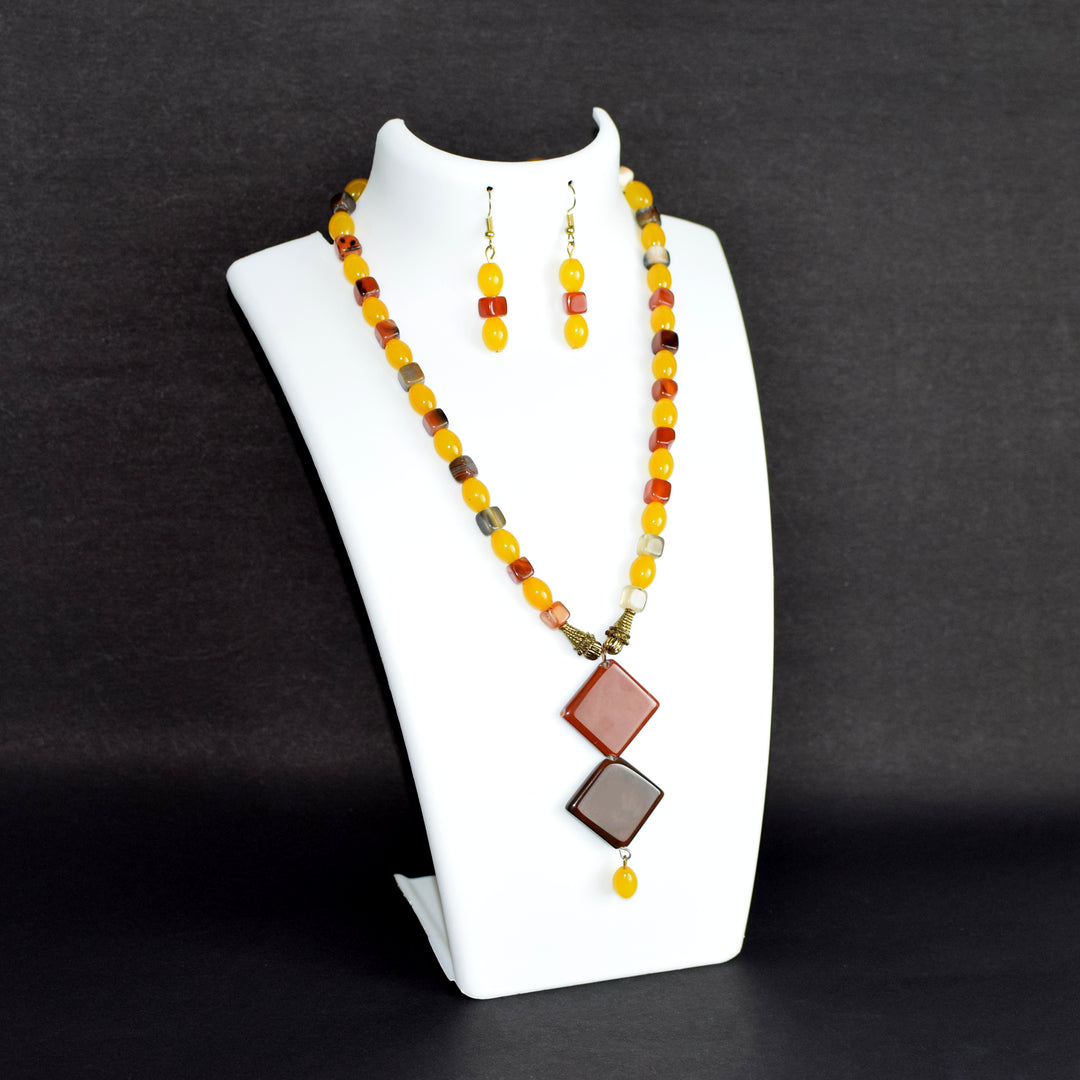 Multicolor Onyx Beaded Necklace Set