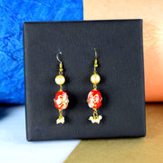 Red Pearl Onyx Bead Necklace Set