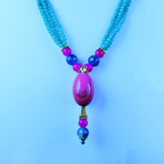 Handcrafted Multicolor Beaded Necklace & Earrings Set
