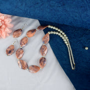 Amber Leaf Pearl Necklace Set