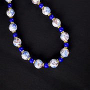 Royal Blue & White Ceramic Bead Necklace Set