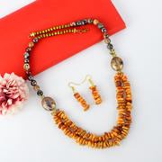Multicolor Stone Beaded Necklace Set with Earrings