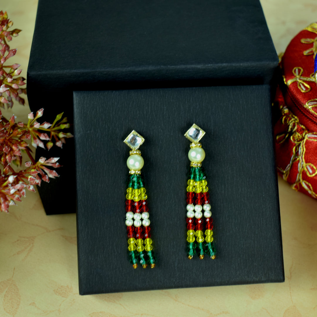 Multicolor Beaded Necklace and Earrings Set