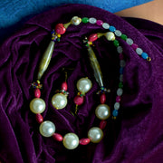 Handcrafted Pearl & Multicolour Bead Necklace Set