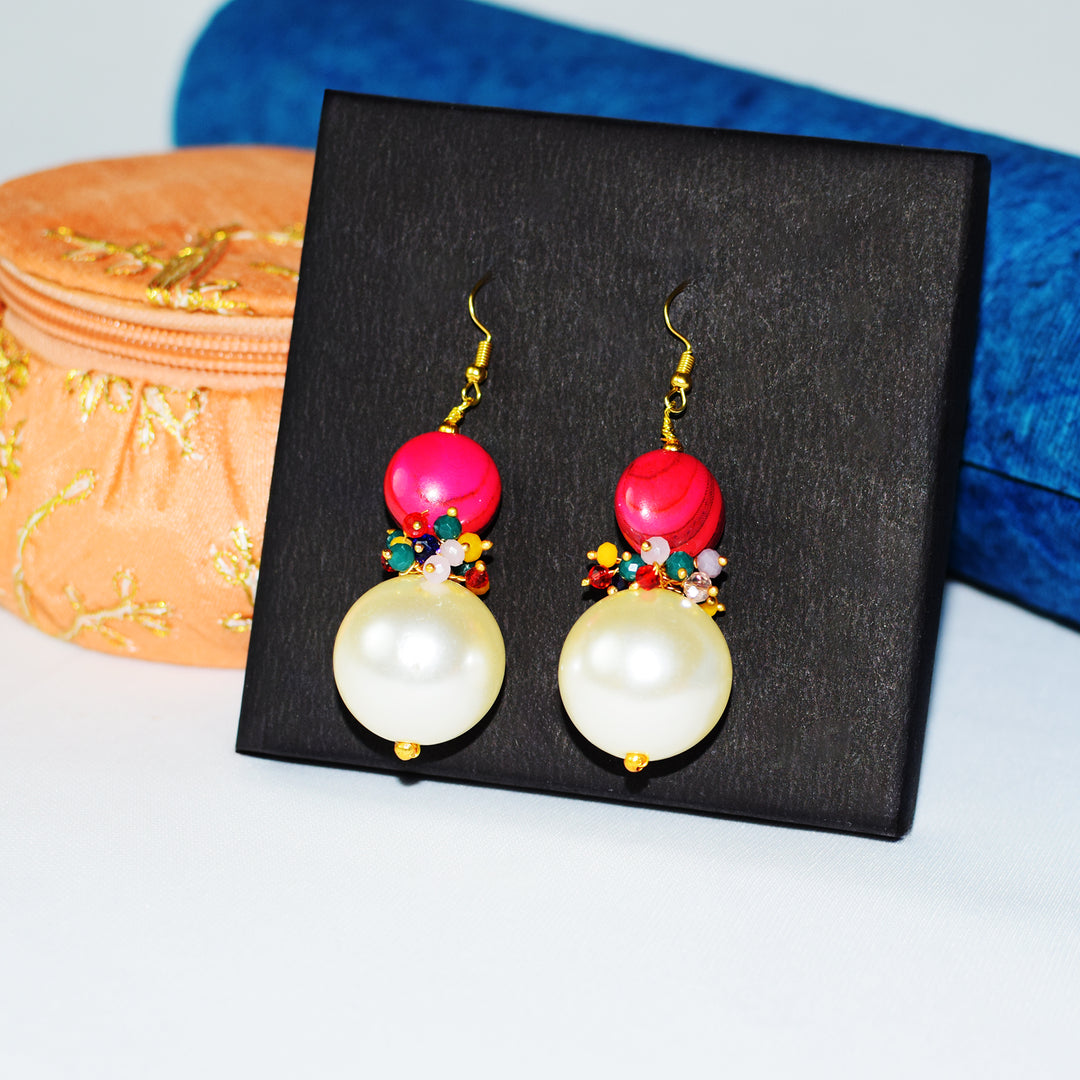 Handcrafted Pearl & Multicolour Bead Necklace Set