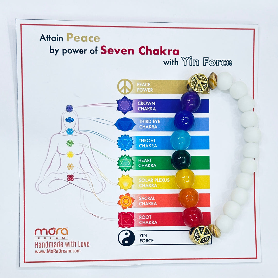7 Chakra Colour Therapy Peace Yin Bracelet