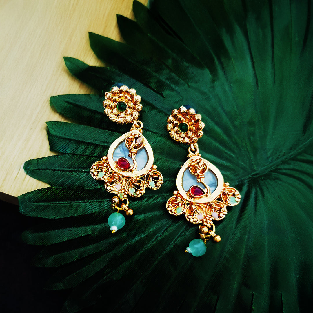 Vintage Kundan & Pearl Multi-Strand Temple Necklace Set