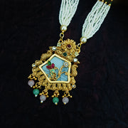 Royal Multistrand Kundan Beads Necklace Set