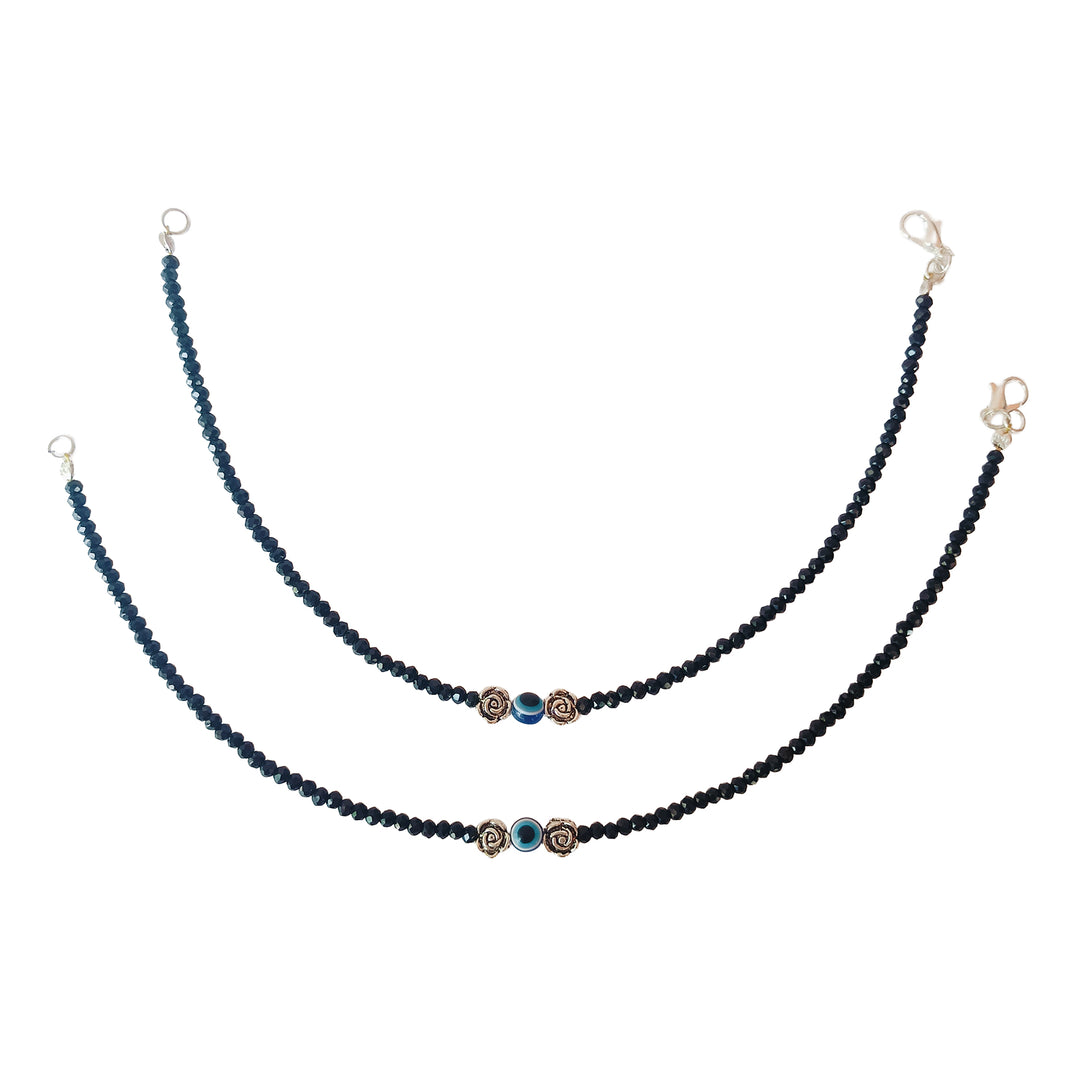 Evil Eye with Rose Anklet Set