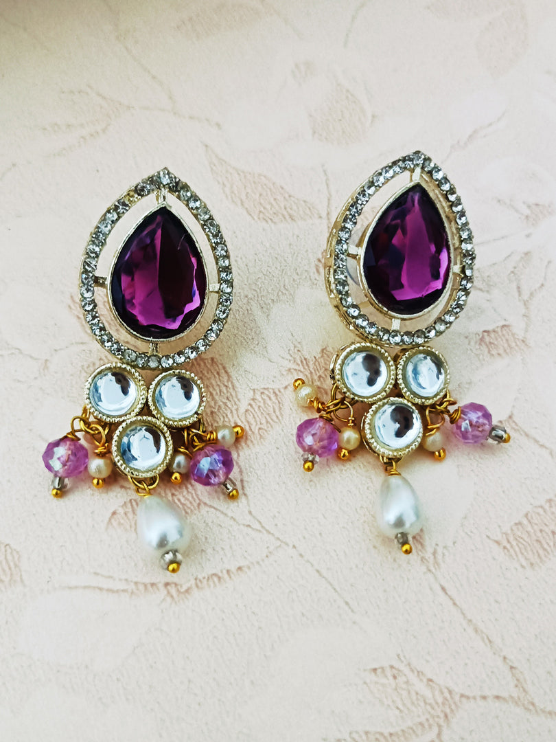 Handcrafted Pink Pearl Silver Necklace Set