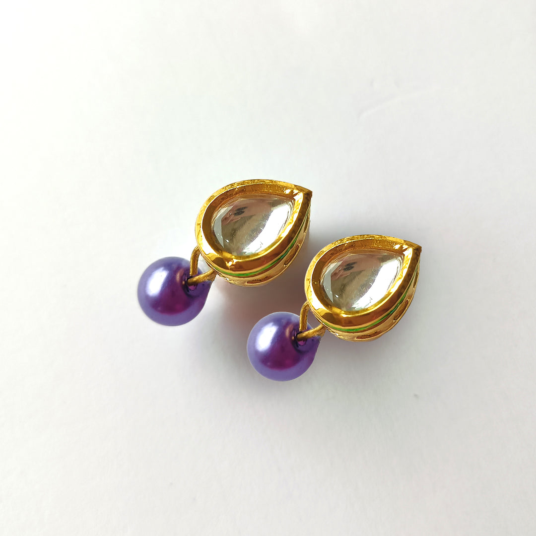 Royal Purple Triple Layer Pearl Necklace Set