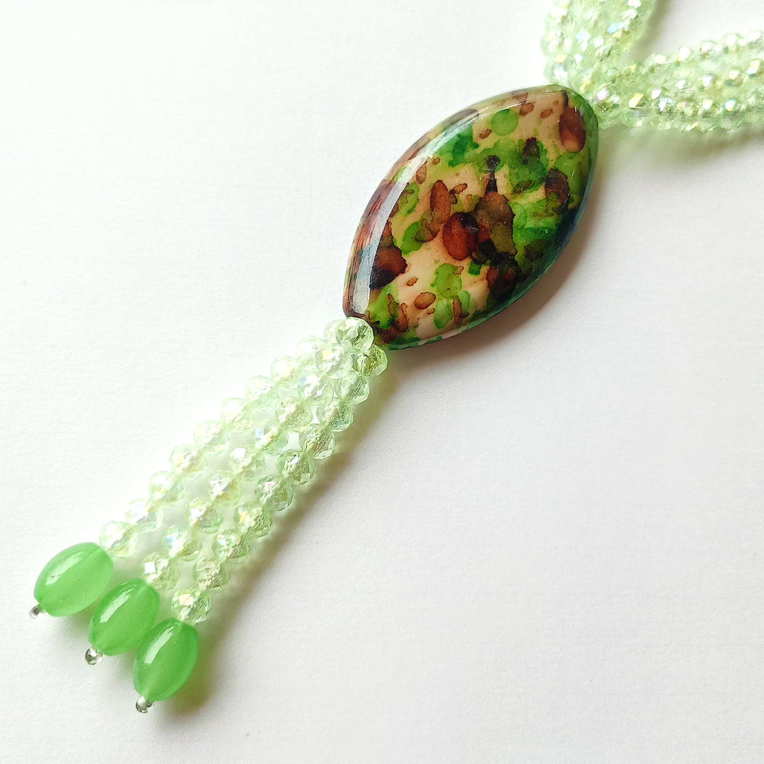 Jade Light Green Necklace Earring Set