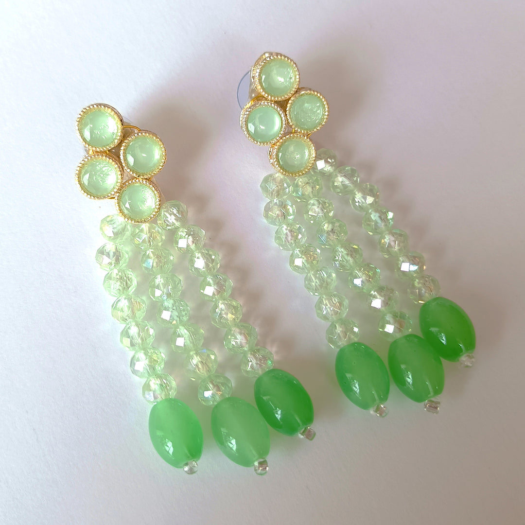 Jade Light Green Necklace Earring Set