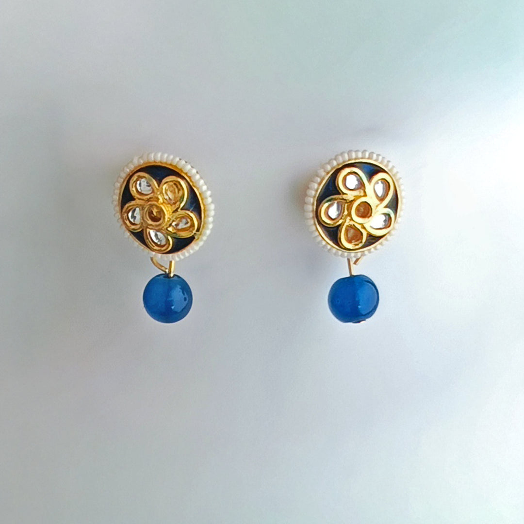 Penta Layer Cobalt Blue Pearl Necklace Set
