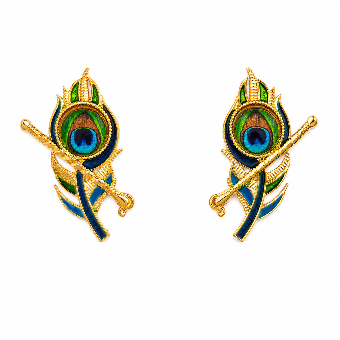 Peacock Krishna Multi Colour Necklace Set