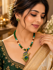 Elegant Peacock Pendant Necklace set