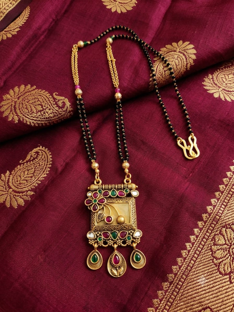 Polki Mangalsutra with Gold Finish