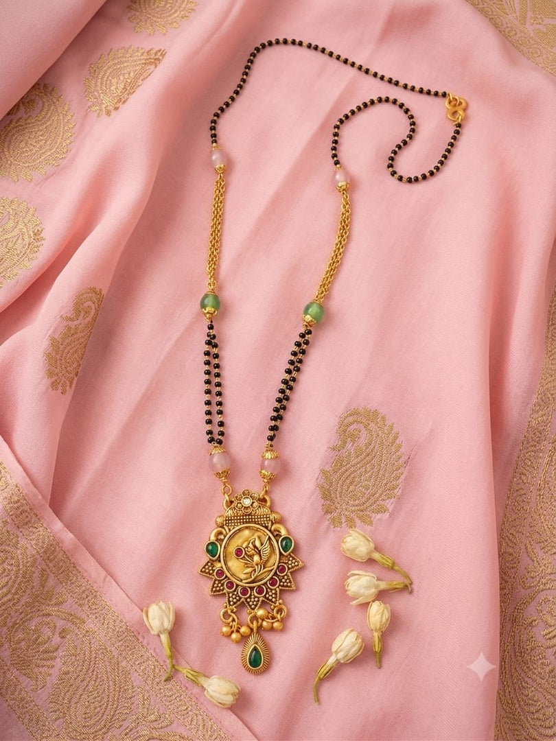 Polki Mangalsutra with Gold Finish