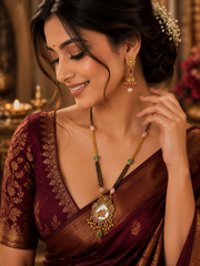 Polki Mangalsutra with Gold Finish