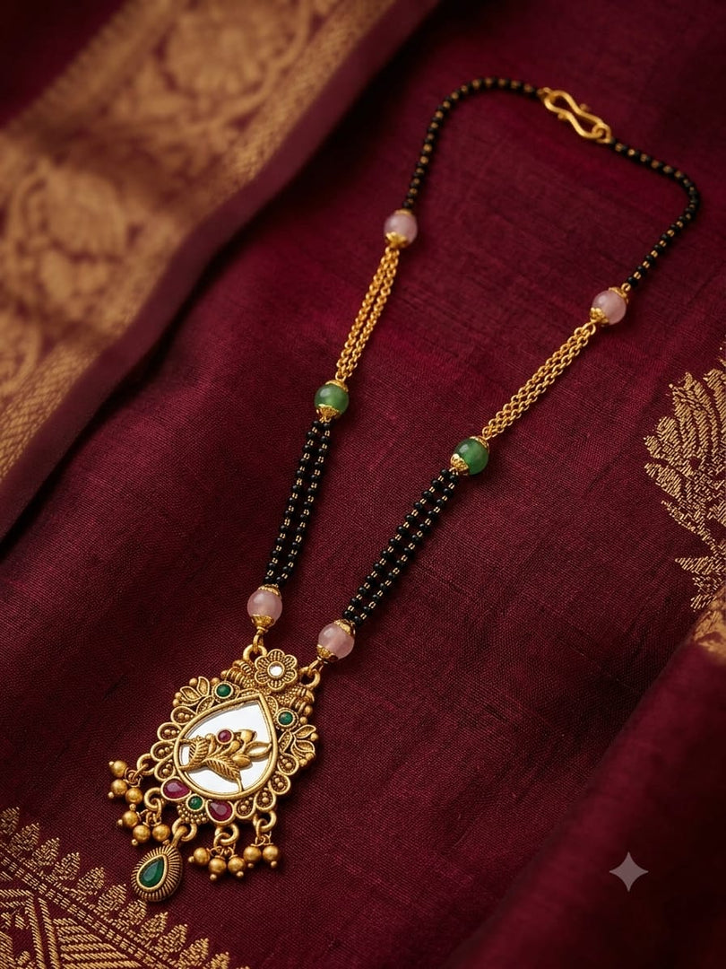 Polki Mangalsutra with Gold Finish