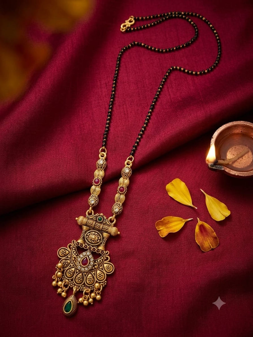 Polki Mangalsutra with Gold Finish