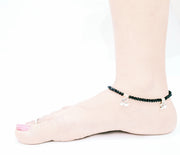Silver Swan Couple Anklets