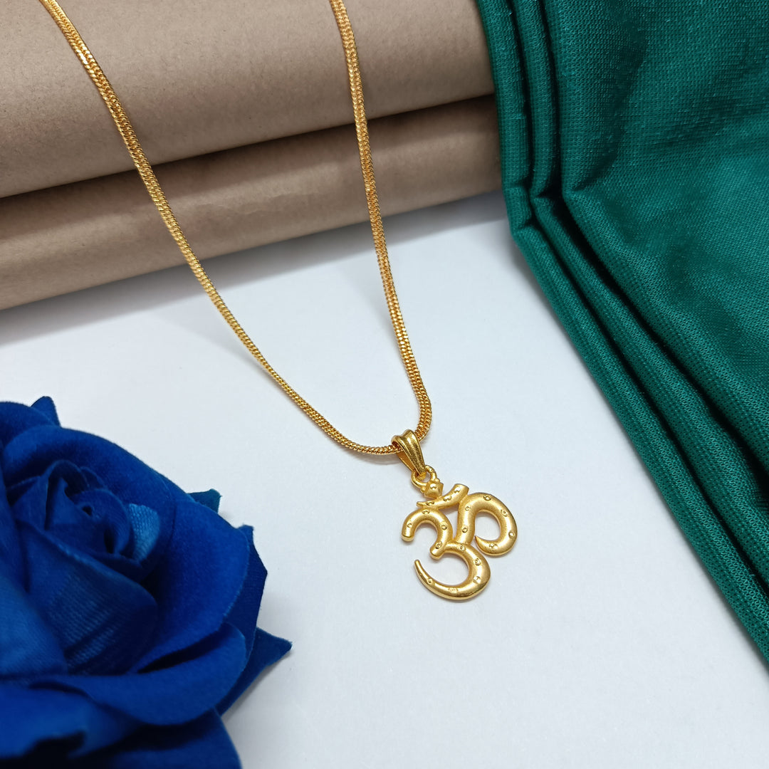 Om Letter Pendant Necklace