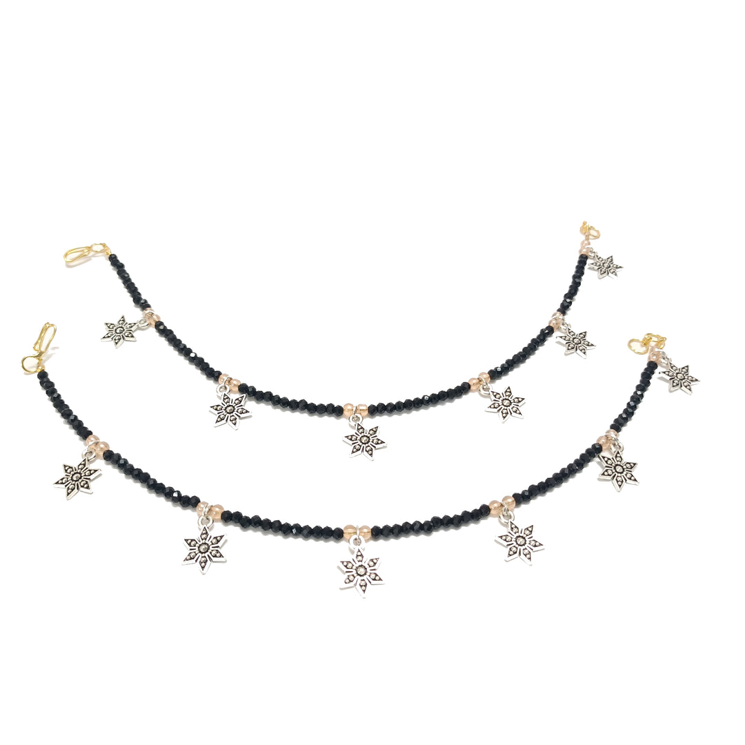 Silver Hanging Star Anklets