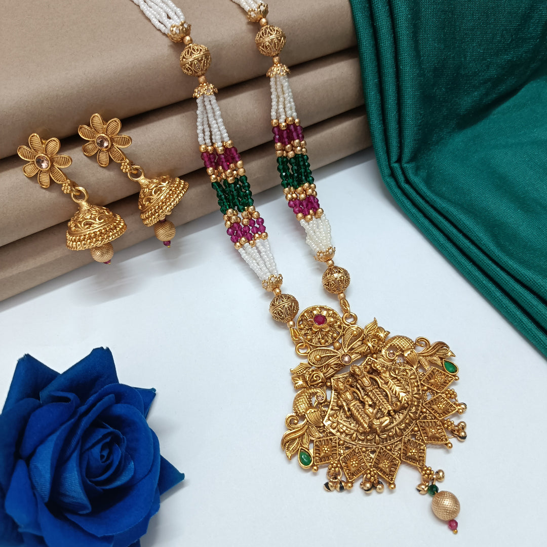 Ram Darbaar Multicolour Antique Gold Plated Set