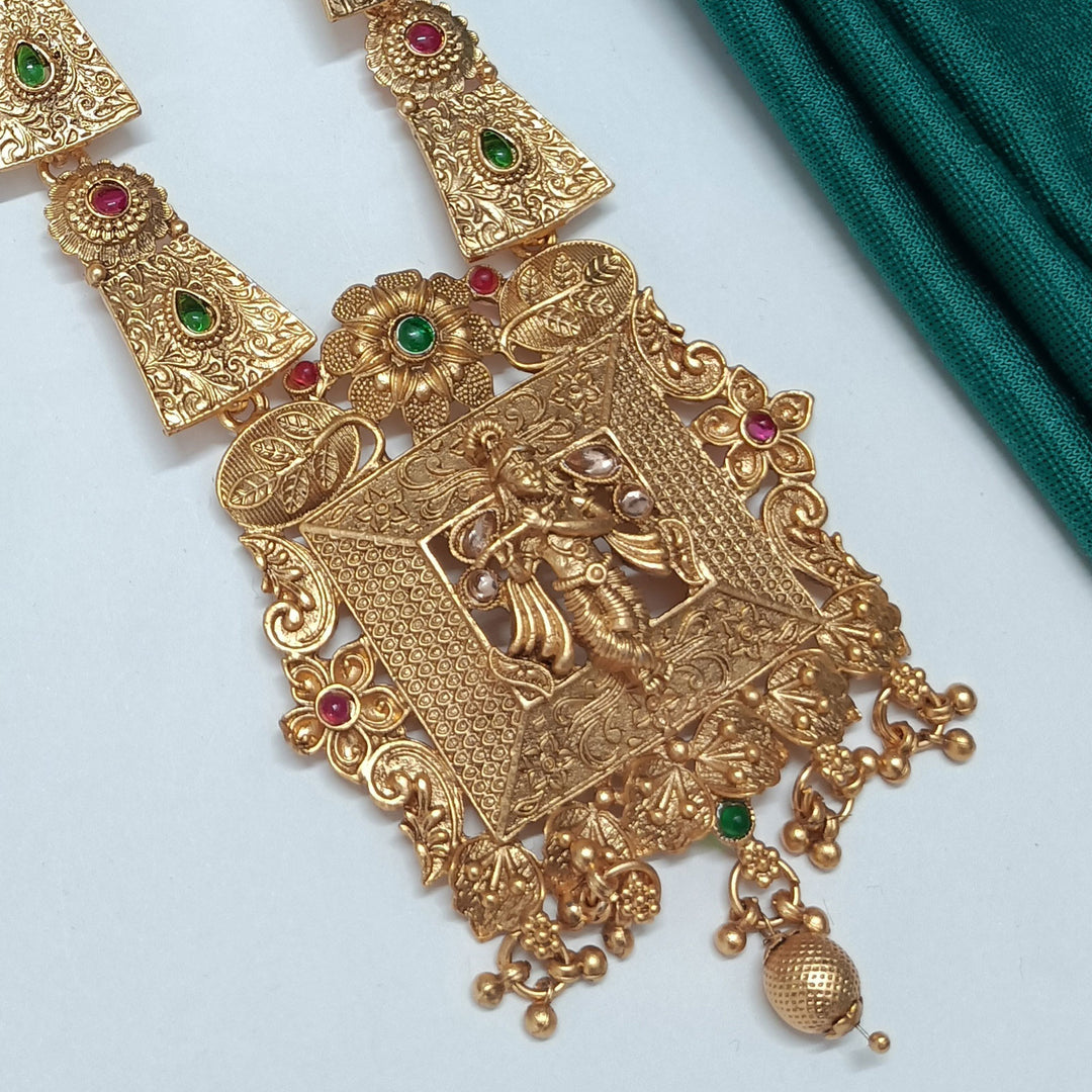 Krishna Antique Gold Plated Set