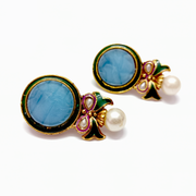 Western Alloy Sky Blue Earrings