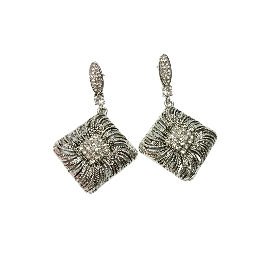 Western Alloy Silver Earrings