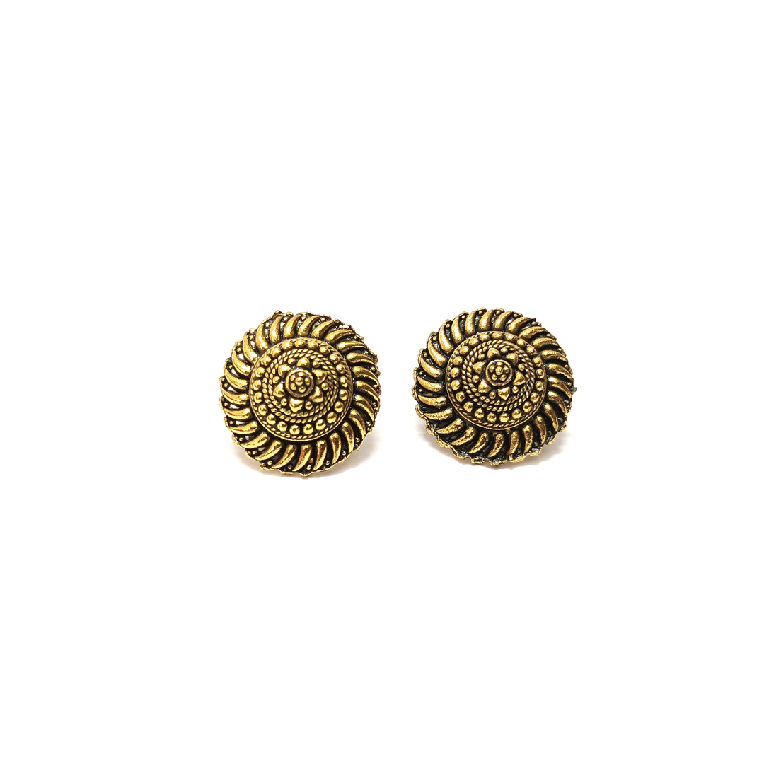 Traditional Golden Antique Stud Earrings