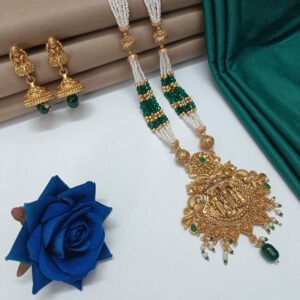 Ram Darbaar Green Antique Gold Plated Set