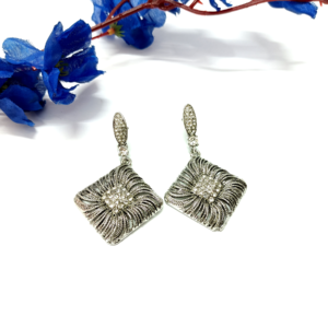 Western Alloy Silver Earrings