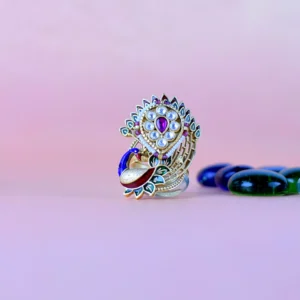 Anti-Tarnish Peacock Golden Meenakari Ring