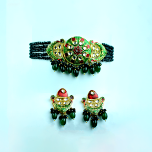 Traditional Enamelled Kundan Choker Set