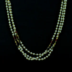 Triple-Strand Pearl Necklace with Earrings