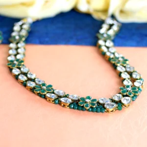 Green Floral Design Necklace Set